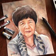 A watercolor portrait 10x8