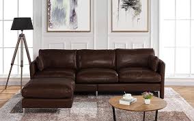 Modern Leather Sectional Sofa L Shape Couch 93 7 Modern Leather Sectional Sofas Dark Brown Sofa Living Room Leather Couches Living Room