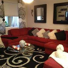 Black N White And Red All Over My Living Room Red Living Room Decor Living Room Red Red Couch Living Room