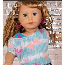 L&P 1983: She's a Maniac Off-one-shoulder Workout T-shirt Pattern for 18  Inch American Girl Dolls