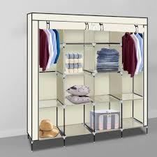 Maybe you would like to learn more about one of these? Canvas Bedroom Wardrobe Cupboard Clothes Hanging Rail Storage Shelves Free Standing Clothes Storage Organizer St Llion Beige Canvas Portable Wardrobe 128cmx 45cmx 170cm Foldable Closets Home Kitchen Tennesseegreenac Com