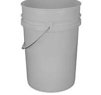 6 Gallon Plastic Bucket, Open Head - White