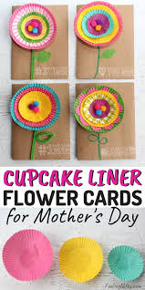 Then, unfold the cupcake liners to see the flower shape! Easy To Make Diy Cupcake Liner Flower Card Craft Kids Teens And Adults Craft Mother S Day Diy Cupcake Liner Flowers Mothers Day Crafts