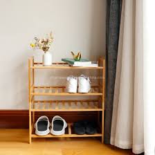 Simple yet functional design of seville classics 3 tier shoe rack can store up to 9 pairs of shoes per unit. China Multi Tier Shoe Rack Bamboo Stackable Shoe Shelf Storage Organizer Shelf For Entryway Hallway China Bamboo Shoe Rack Foot Stool