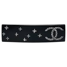 Chanel Coco Mark Barrette Black Plastic ref.1760080