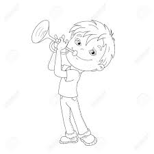 100% free musical instruments coloring pages. Coloring Page Outline Of Cartoon Boy Playing The Trumpet Coloring Royalty Free Cliparts Vectors And Stock Illustration Image 58327922