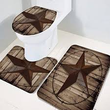 Buy online from our home decor products & accessories at the best prices. T H Home Bath Rug Sets 3 Piece For Bathroom Rustic Vintage Texas Star Barn Wooden Ultra Soft Non Slip And Absorbent Farmhouse Goals