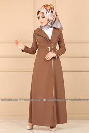 Modaselvim Ferace Fermuar Detay Kemerli Ferace Ah3212 Taba The Dress Kiz Elbiseleri Basortusu Modasi