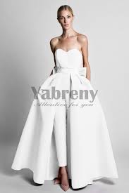 Satin Wedding Jumpsuit Dresses With Detachable Train White So 091 Bride Jumpsuit Bridal Jumpsuit Jumpsuit Dress Free shipping & curbside pickup available! pinterest