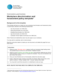 Have adopted a child or been placed with a foster child (in either case, the child must be age 17 or younger). Workplace Discrimination And Harassment Policy Template