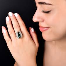 Blue Green Tourmaline 8.06cts Diamond Platinum 18K Gold Sculptural Ring