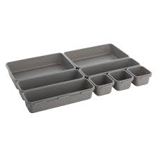 Deep drawer organizer trash drawer pb kitchen design. Wilko Interlocking Drawer Organisers 8 Pack Wilko