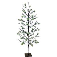 Puleo International 5 Ft Pre Lit Traditional Artificial Christmas Tree With 200 Twinkling Warm White Led Lights Lowes Com Pre Lit Twig Tree Slim Artificial Christmas Trees Twig Tree