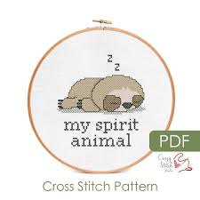 Majestic tigers, horses, dogs, fish farm animals, and just about everything else can be found in our animals category. My Spirit Animal Cross Stitch Quote Funny Small Crossstitch Chart Easy Jungle Xstitch Set Of 2 Sloth Cross Stitch Patterns Pdf Embroidery Kits How To Dekorasyonu Net