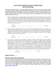 Find our here how you can articulate and format an exceptional reflection paper. Journal Article Reflection Paper Grading Scales Social Psychology