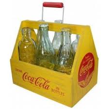 Collectible Vintage 6 Pack Coke Bottles With Retro Coca Cola