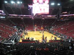 right in front of the red rowdies toyota center section 114