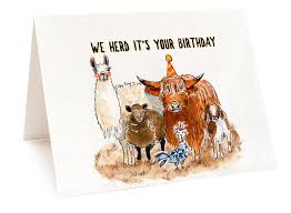 Funny Farm Animal Birthday Card From Llama Cow Sheep Chicken Etsy Farm Animal Birthday Funny Birthday Cards Animal Birthday