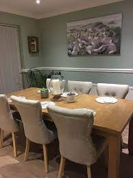 Solid Oak Dining Table Green Dining Room Green Dining Room Walls Oak Dining Room