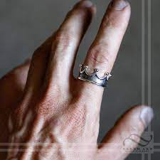 Mens Crown Ring Choose Your Metal Royal Wedding Ring Etsy Crown Ring Etsy Wedding Rings Rings For Men