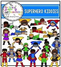 This Clipart Set Includes All Of The Images Shown As Well As A Black And White Version Of Each Image There Are 38 Colo Clip Art Superhero Black N White Images