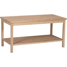 International Concepts Unfinished Wood Portman Coffee Table Coffee Table Hardwood Coffee Tables Unfinished Coffee Table
