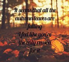 Autumn Leaves Love This Song All The Things You Do Leaf Quotes Autumn Quotes Meaningful Lyrics