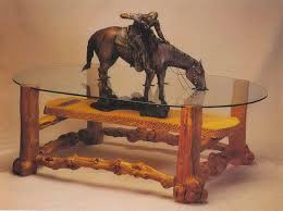 When decorating a coffee table, it's important to knowing the main function of the table will help you style it in a way that complements that purpose. Western Home Decor Unique Western Cowboy Coffee Table Trail Riding And Stopping For A Drink Western Home Decor Cowboy Home Decor Western Furniture