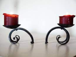 Wrought iron candle holders ukiah. Upset Scroll Candle Holder Hand Forged By A Blacksmith Metal Candle Holders Wrought Iron Candle Holders Iron Candle Holders