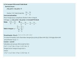 6 Persamaan Diferensial Tidak Eksak Ppt Download