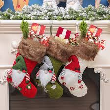 132 free images of christmas stocking. 3pcs Knitted Plush Christmas Stockings Fireplace Tree Ornaments Gift Candy Bags Ebay