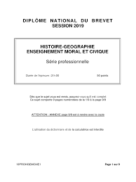 Maybe you would like to learn more about one of these? Brevet Des Colleges 2019 Les Sujets D Histoire Geographie Serie Professionnelle Troubles La Violence