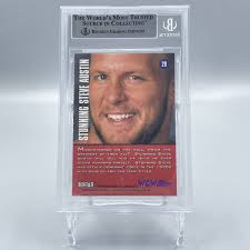 Stunning Steve Austin Signed 1995 Cardz WCW Main #29 Rookie Card RC Beckett  BAS