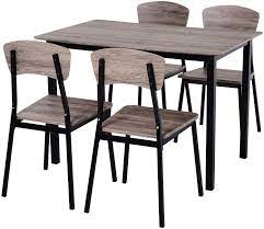 Its foam cushioned seats are wrapped in a polyester blend fabric which compliments the trendy gray finish for the table and legs. China 5 Pieces Compact Dining Table Set 4 Chairs Wood Kitchen Dining Room Furniture China Extendable Dining Table Set Dining Table