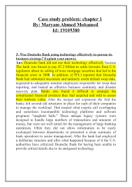 Последние твиты от deutsche bank (@deutschebank). Case Study 1 Deutsche Bank Studocu