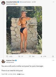Andrew Tate leaves disgusting comment on Amanda Holden's Twitter post