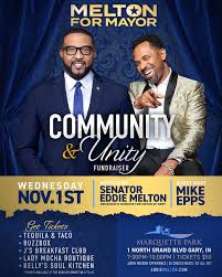 Join Eddie D. Melton and @therealmikeepps for his final public fundraiser.  It's a night of Music, Fun, and Inspiration! November 1st at 7pm CST  Marquette Park Pavilion (Gary, IN) $50 per person.