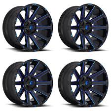 Fuel Black And Blue Rims Set 4 20 Fuel Contra D644 Black Candy Blue Rims 20x10 8x170 18mm Lifted 8 Lug Fuel Wheel Rims Wheel Fuel Rims