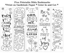 This is an instant download file of our print: Five Instant Printable Color In Cute Bible Bookmarks Unlimited Use Bible Bookmark Bible Verse Coloring Bible Verse Coloring Page