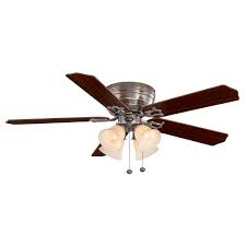 Coming with brushed nickel blades. Hampton Bay Carriage House 52 Inch Led Indoor Brushed Nickel Ceiling Fan With Light Kit The Home Depot Canada