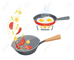 En los últimos tiempo se ha puesto está de moda la cocina con wok y es que se trata de un método de cocción muy sano en el que apenas se usa aceite para. Freir En Un Conjunto Cacerola Freir Las Verduras En El Wok Y Cocinar Los Huevos En Una Sarten Ilustracion Proceso De Coccion Utensilios De Cocina Y Utensilios De Cocina Aislado En Blanco