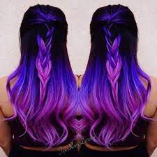This dark purple hair is cool and fit for both the office and the outdoors. 44 Incredible Blue And Purple Hair Ideas That Will Blow Your Mind