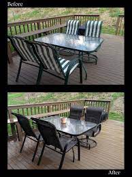 Pin By Andrea Swearingen On Outside Patio Furniture Makeover Painting Patio Furniture Painted Outdoor Furniture