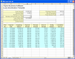 excel template amortization schedule loan printable