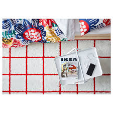 Simested Teppich Langflor Weiss Rot Ikea Osterreich Rugs Ikea Red Rugs