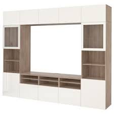 Besta Tv Storage Combination Glass Doors Hanviken Sindvik Black Brown Clear Glass 118 1 8x15 3 4x90 1 2 Buy Online Or In Store Ikea Tv Storage Glass Door Living Room Tv Unit Designs