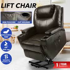 Shop for a reclining leather loveseats and reclining leather sectionals here, too. Electric Lift Armchairs Chairs Recliner Chair Lounge Sofa Brown Leather Seat Ebay