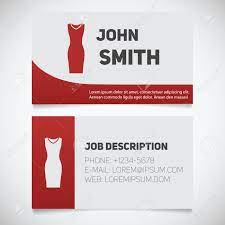 Upload and print your own visiting card design online; Business Card Print Template With Evening Dress Logo Women S Dresses Shop Stationery Design Concept Vector Illustration Royalty Free Cliparts Vectors And Stock Illustration Image 81577343
