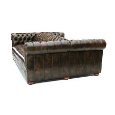 Custom Double Sided Chesterfield Sofa For Sale At 1stdibs Two black used leather couches for sale.