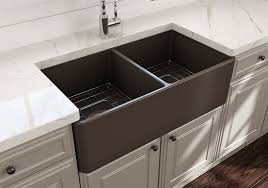 double bowl kitchen sink matte brown